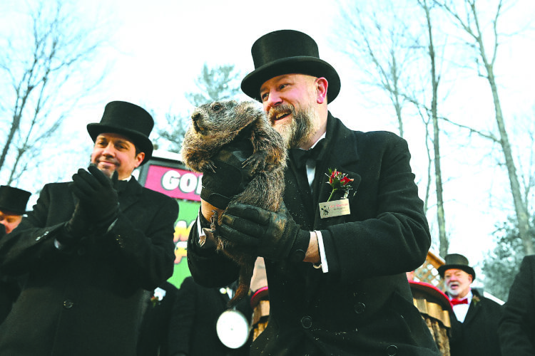Punxsutawney Phil is said to have seen his shadow, forecasting 6 more weeks of wintry weather to come